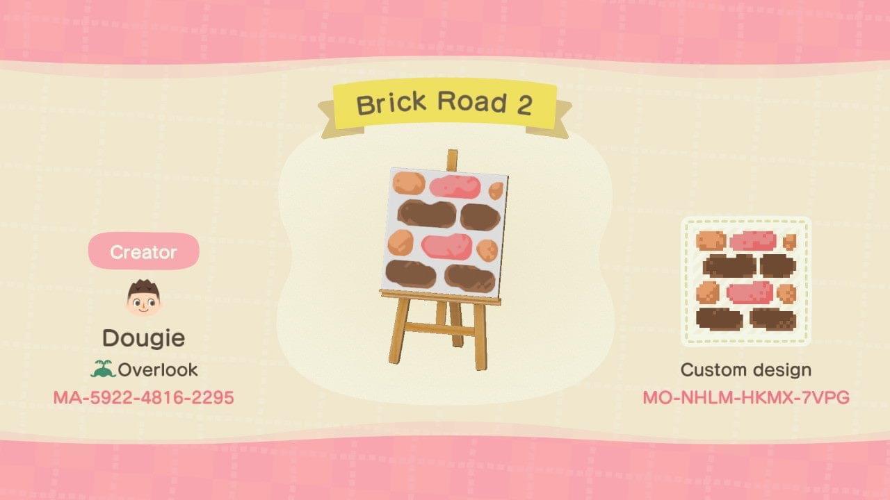 Animal Crossing Design Code: MO-NHLM-HKMX-7VPG Brick Road 2