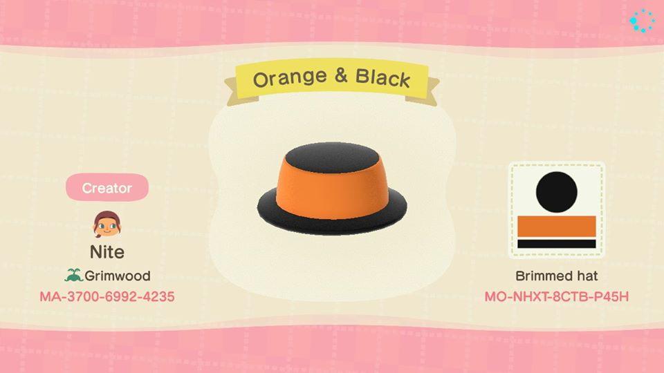 Animal Crossing Design Code: MO-NHXT-8CTB-P45H Orange & Black