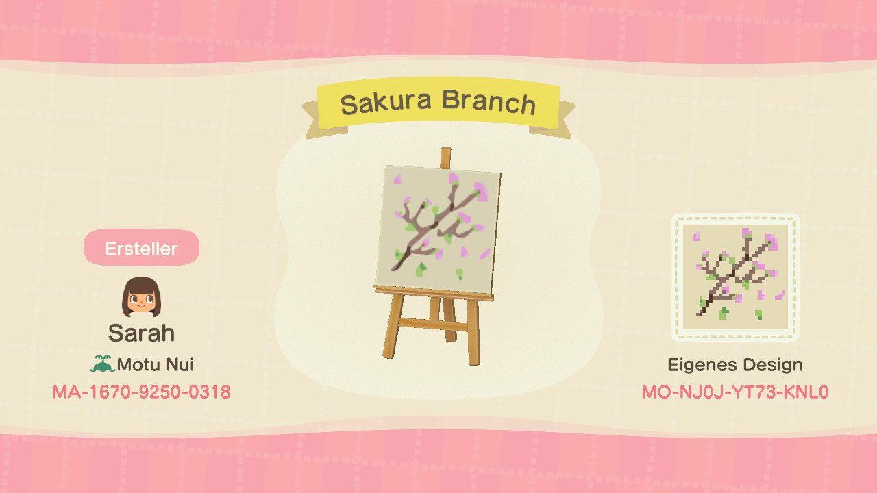 Animal Crossing Design Code: MO-NJ0J-YT73-KNL0 Sakura Branch