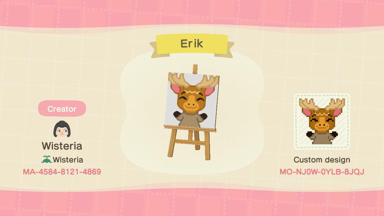 Animal Crossing Design Code: MO-NJ0W-0YLB-8JQJ Erik
