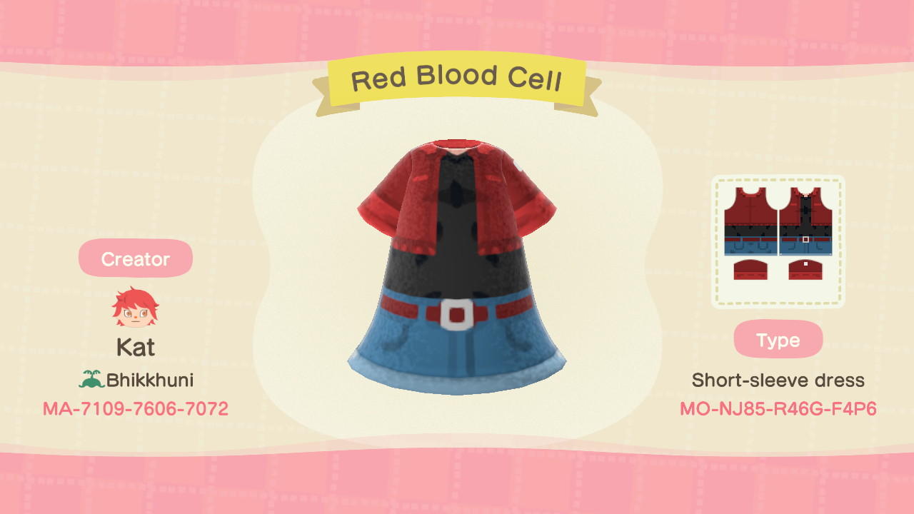 Animal Crossing Design Code: MO-NJ85-R46G-F4P6 Red Blood Cell