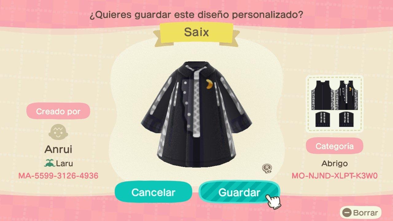 Animal Crossing Design Code: MO-NJND-XLPT-K3W0 KH3 - Saix/Isa