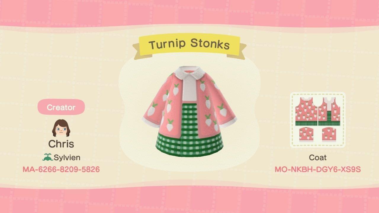 Animal Crossing Design Code: MO-NKBH-DGY6-XS9S Turnip Stonks