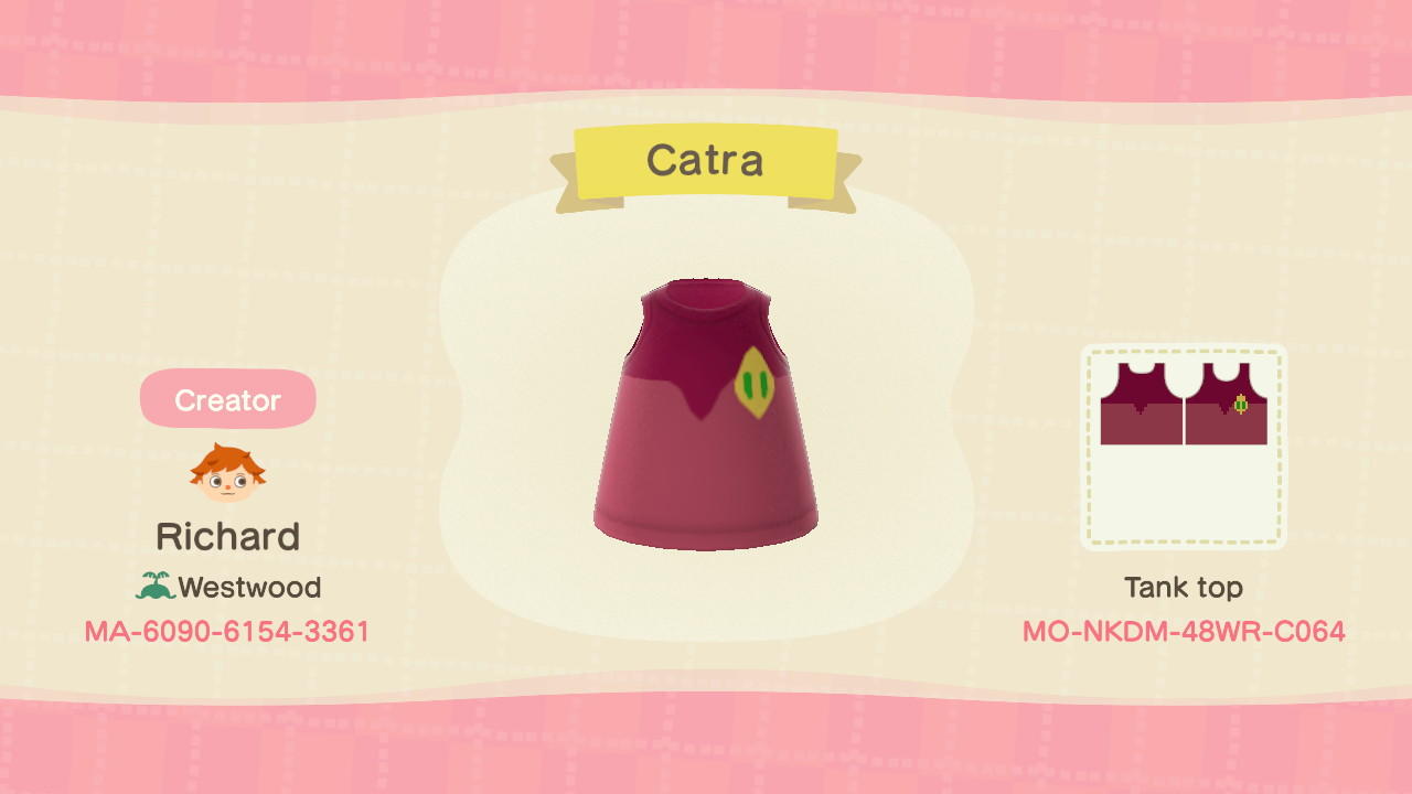 Animal Crossing Design Code: MO-NKDM-48WR-C064 Catra