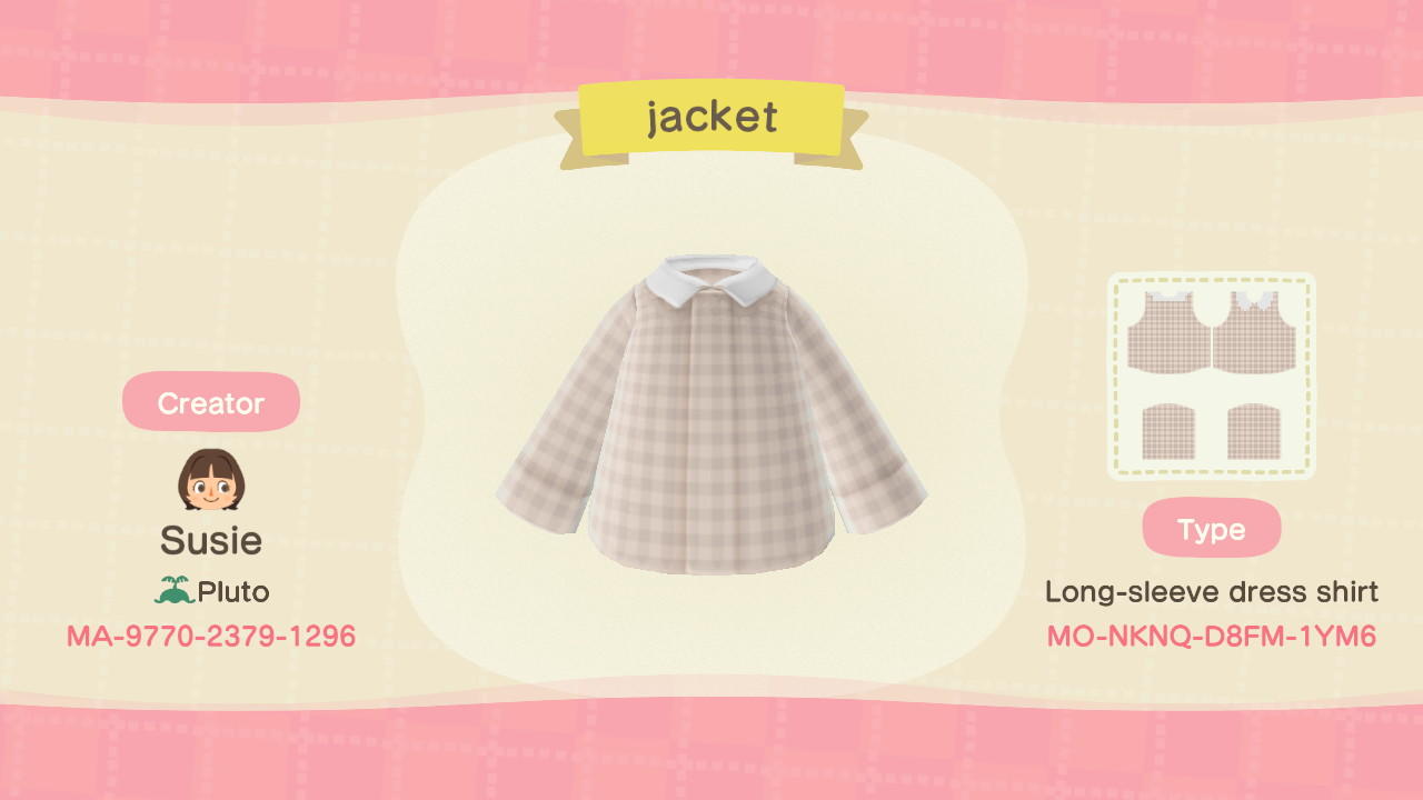 Animal Crossing Design Code: MO-NKNQ-D8FM-1YM6 jacket