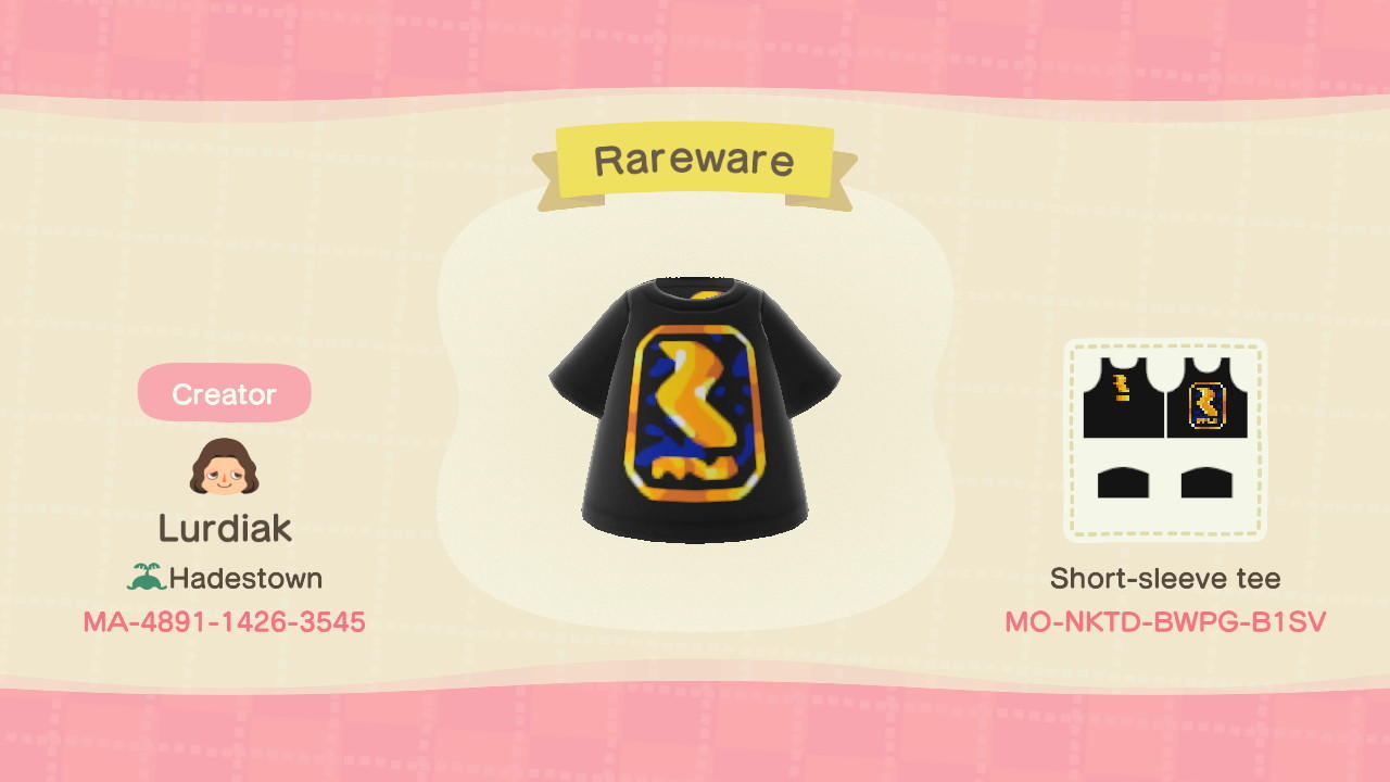 Animal Crossing Design Code: MO-NKTD-BWPG-B1SV Rareware