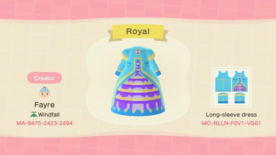 Animal Crossing Design Code: MO-NLLN-F0V1-VG61 Royal Dress