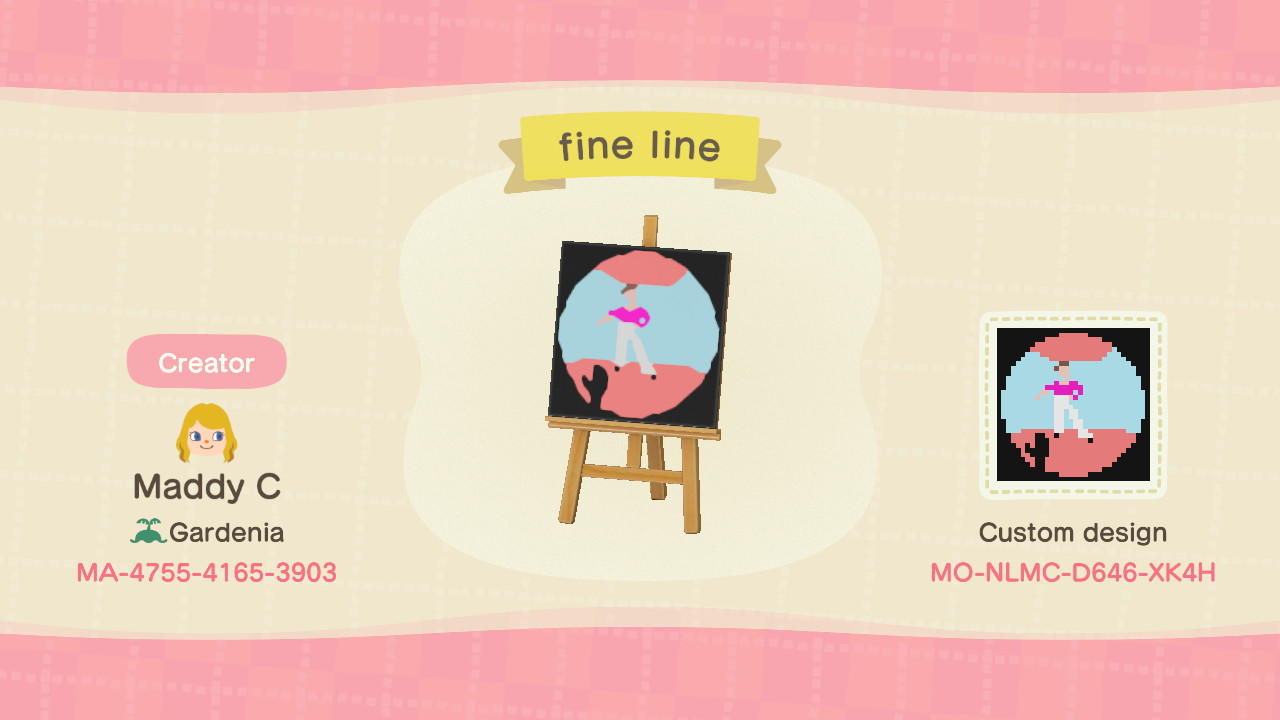 Animal Crossing Design Code: MO-NLMC-D646-XK4H fine line