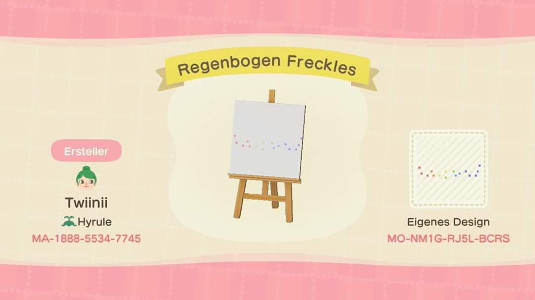 Animal Crossing Design Code: MO-NM1G-RJ5L-BCRS Regenbogen Freckles
