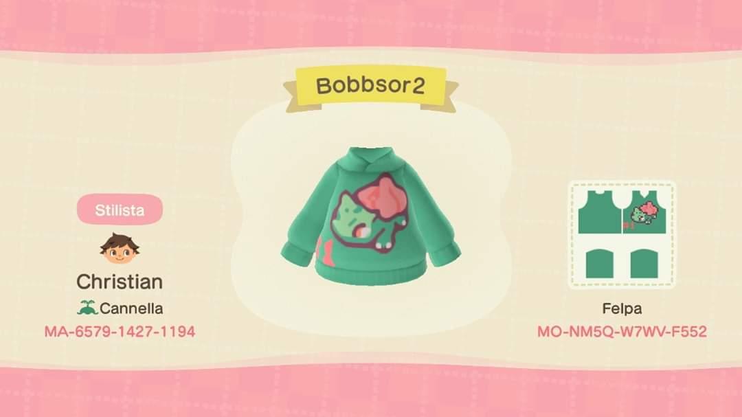 Animal Crossing Design Code: MO-NM5Q-W7WV-F552 Bobbsor (Bulbasaur)2