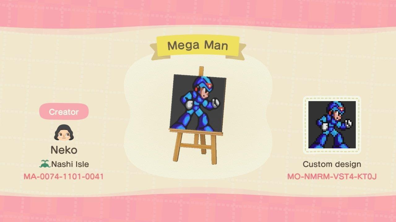 Animal Crossing Design Code: MO-NMRM-VST4-KT0J Mega Man