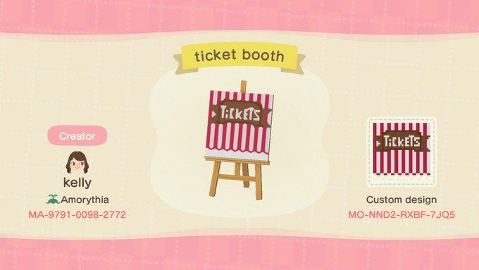 Animal Crossing Design Code: MO-NND2-RXBF-7JQ5 ticket booth