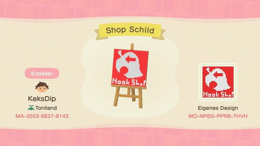 Animal Crossing Design Code: MO-NPBS-PPN8-7HVH Nook-Shop Left