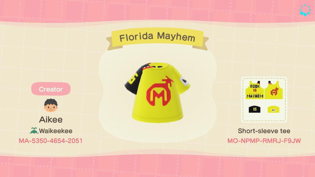 Animal Crossing Design Code: MO-NPMP-RMRJ-F9JW Florida Mayhem