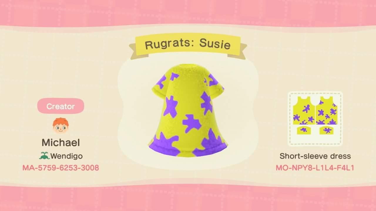 Animal Crossing Design Code: MO-NPY8-L1L4-F4L1 Rugrats: Susie
