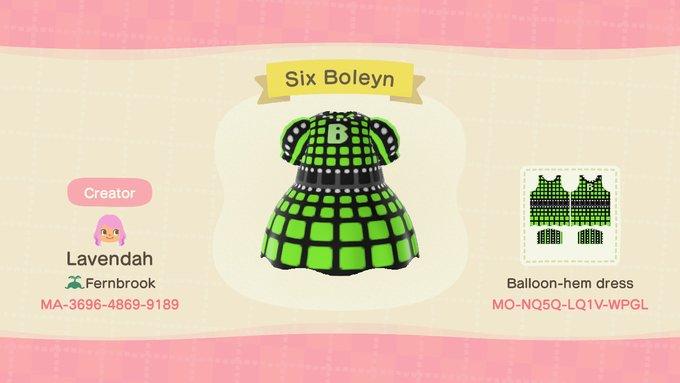 Animal Crossing Design Code: MO-NQ5Q-LQ1V-WPGL Six Boleyn