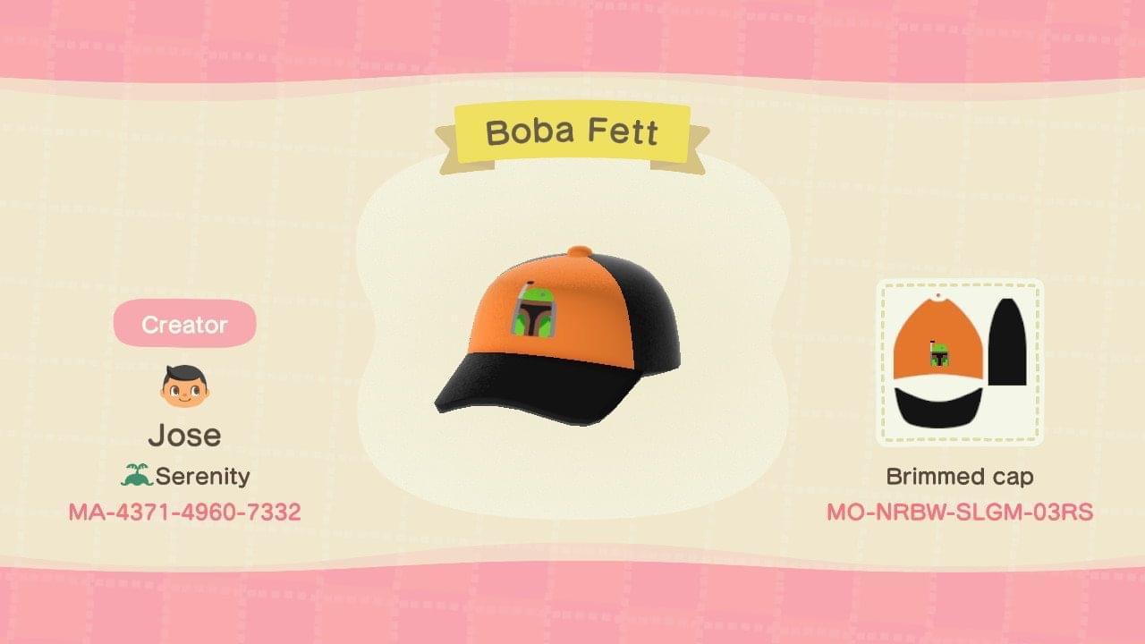Animal Crossing Design Code: MO-NRBW-SLGM-03RS Boba Fett