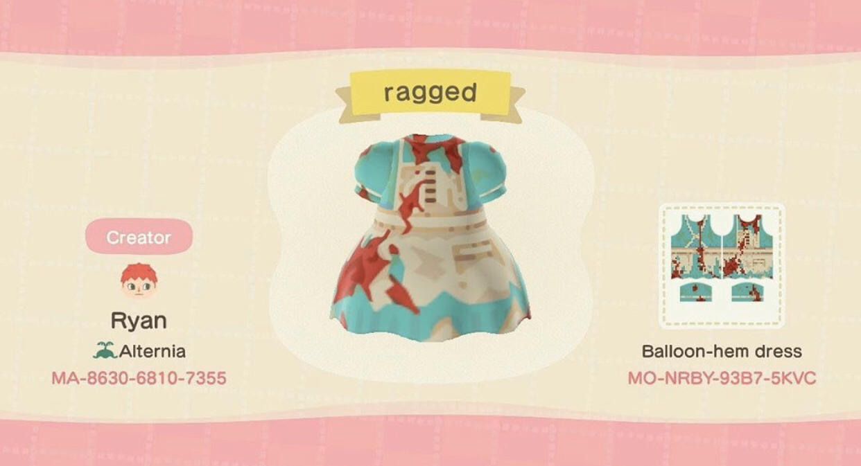 Animal Crossing Design Code: MO-NRBY-98B7-5KVC ragged