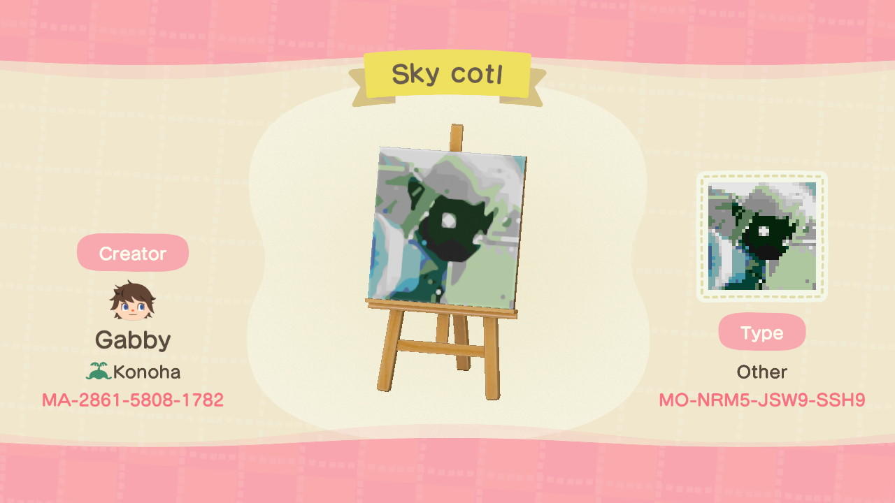 Animal Crossing Design Code: MO-NRM5-JSW9-SSH9 Sky:cotl