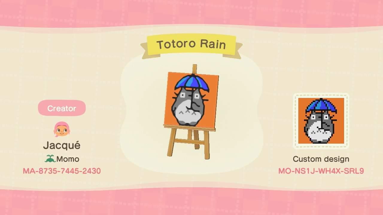 Animal Crossing Design Code: MO-NS1J-WH4X-SRL9 Totoro Rain