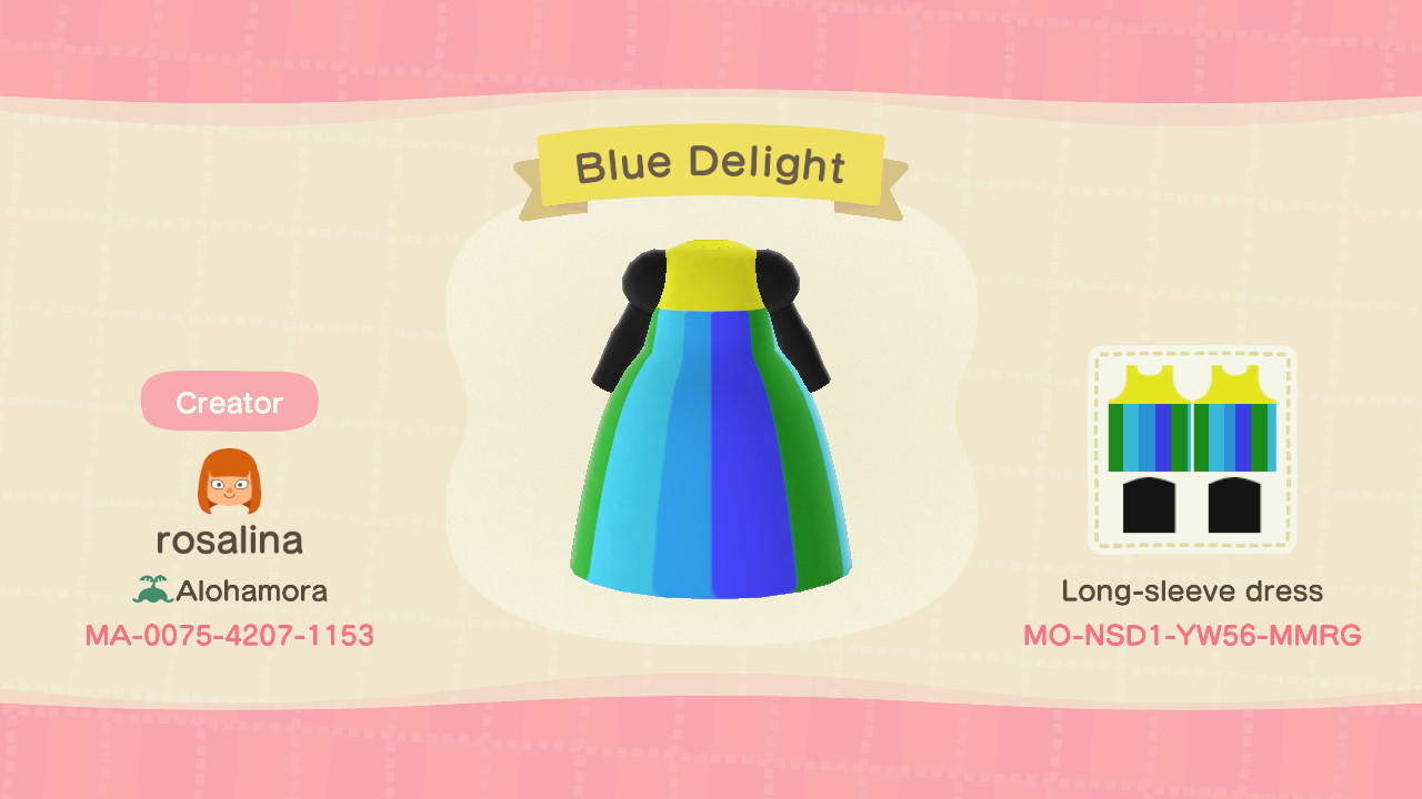 Animal Crossing Design Code: MO-NSD1-YW56-MMRG Blue Delight