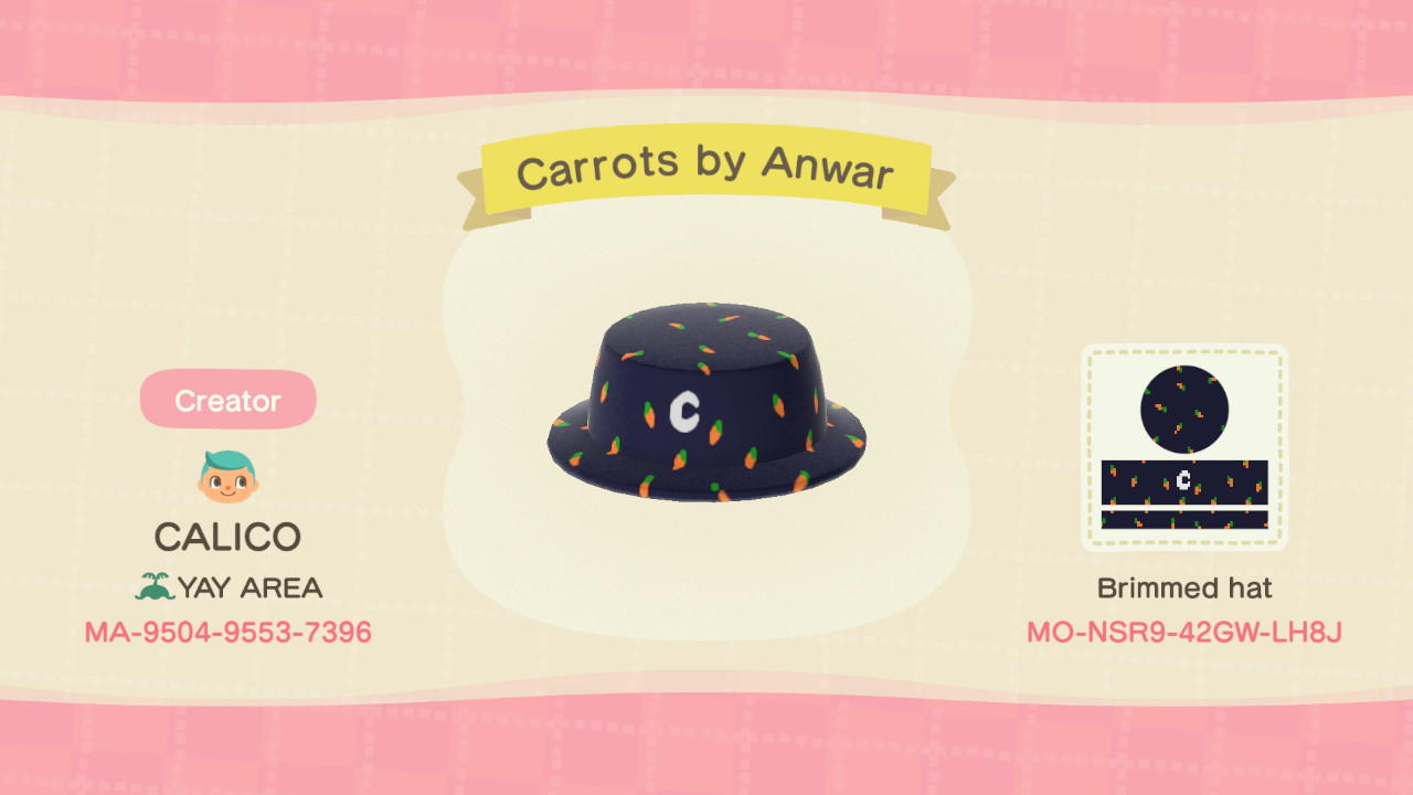 Animal Crossing Design Code: MO-NSR9-42GW-LH8J Carrots by Anwar