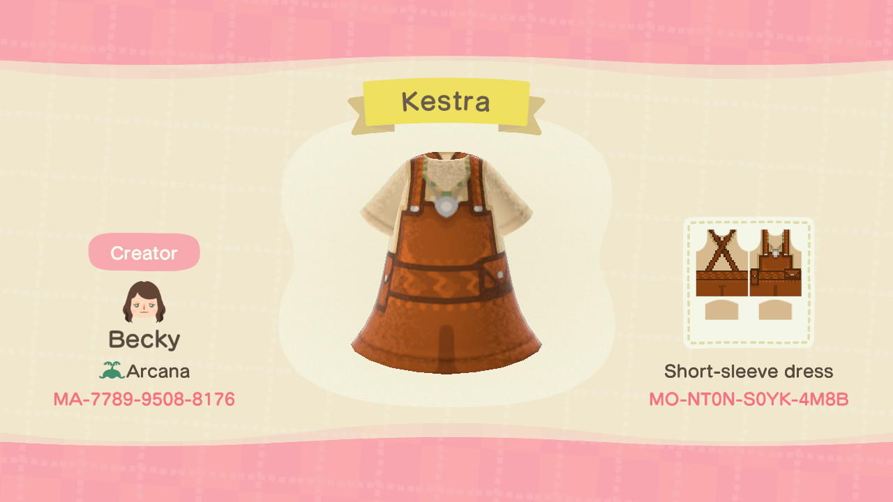 Animal Crossing Design Code: MO-NT0N-S0YK-4M8B Kestra