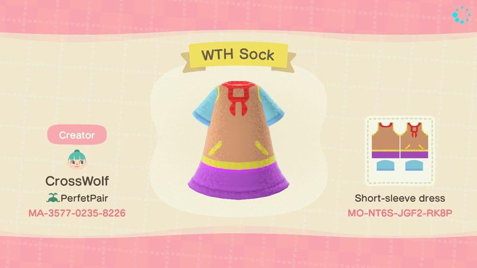 Animal Crossing Design Code: MO-NT6S-JGF2-RK8P WTH Sock