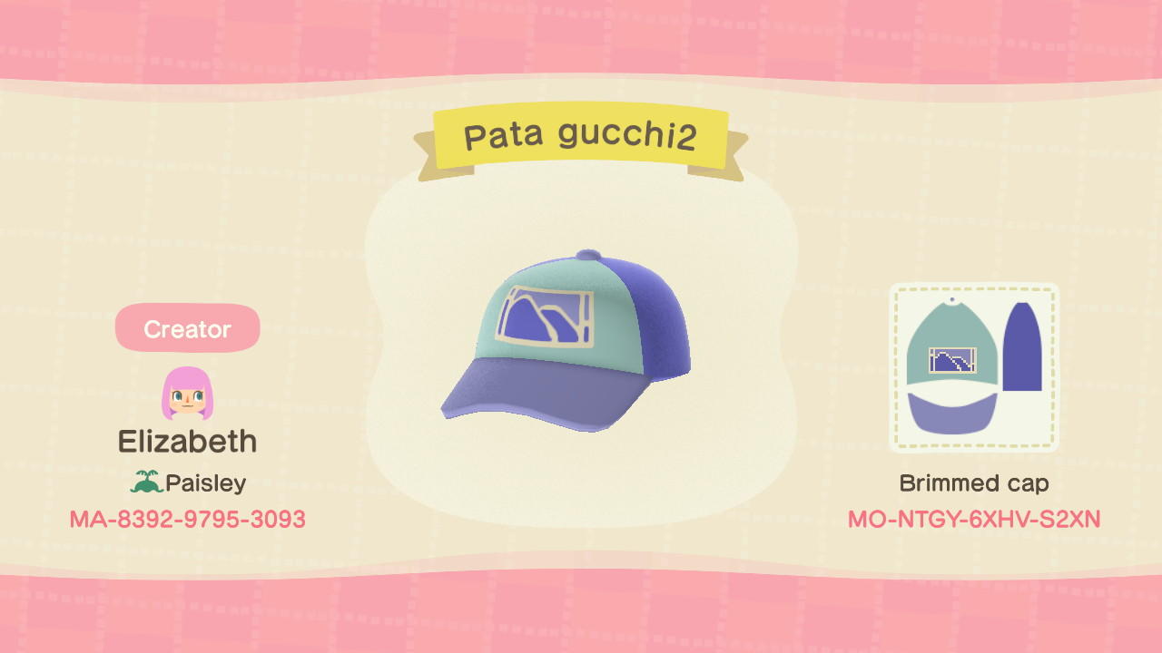 Animal Crossing Design Code: MO-NTGY-6XHV-S2XN Pata Gucchi 2