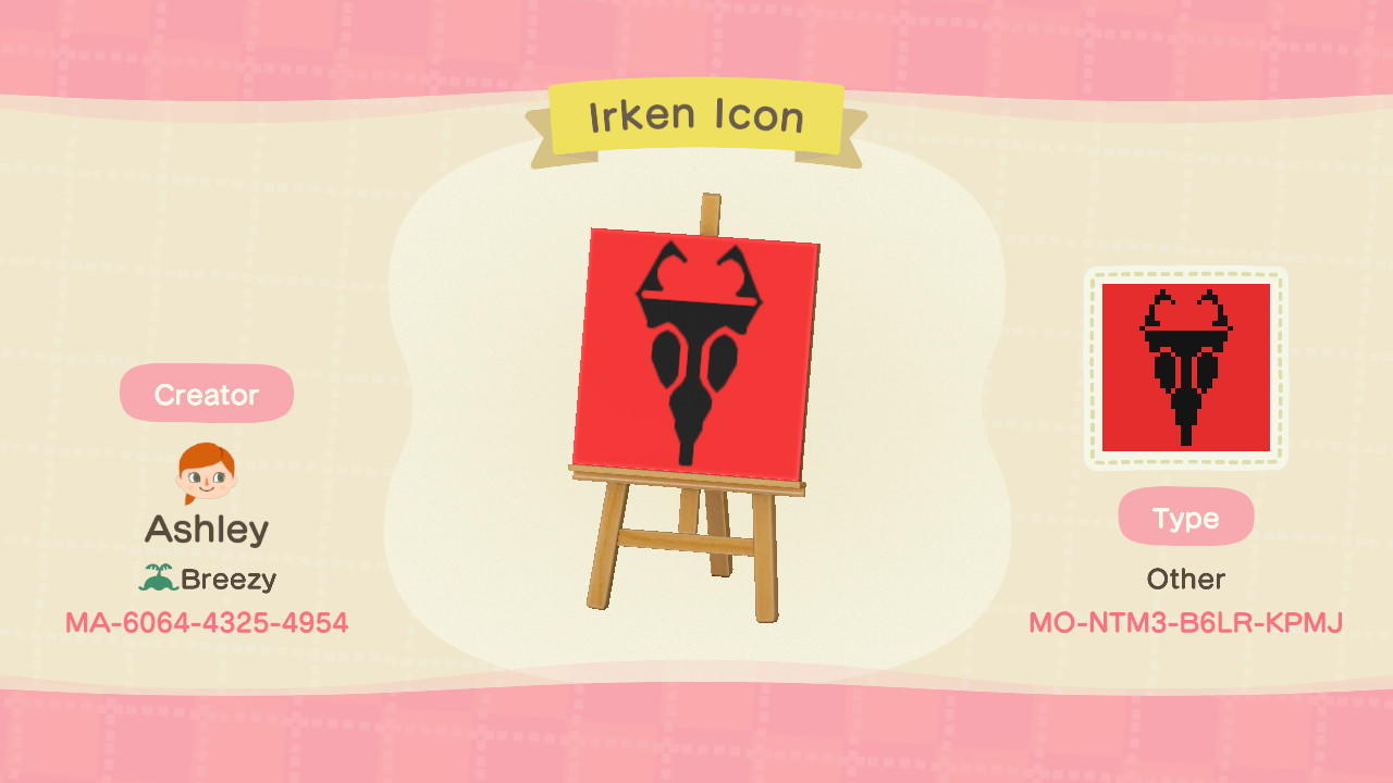 Animal Crossing Design Code: MO-NTM3-B6LR-KPMJ Irken Icon