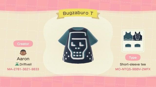 Animal Crossing Design Code: MO-NTQ5-9BBV-2WFX Bugzaburo T