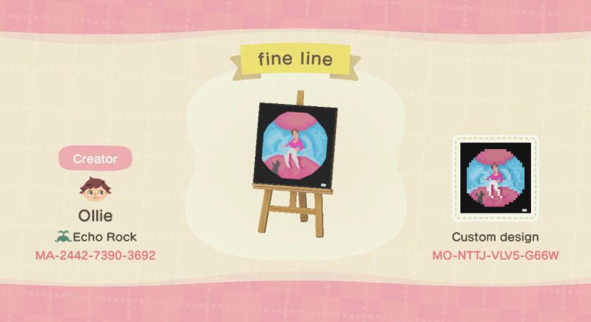 Animal Crossing Design Code: MO-NTTJ-VLV5-G66W Fine Line