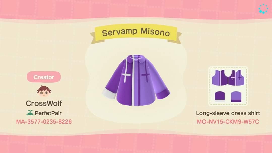 Animal Crossing Design Code: MO-NV15-CKM9-W57C Servamp Misono