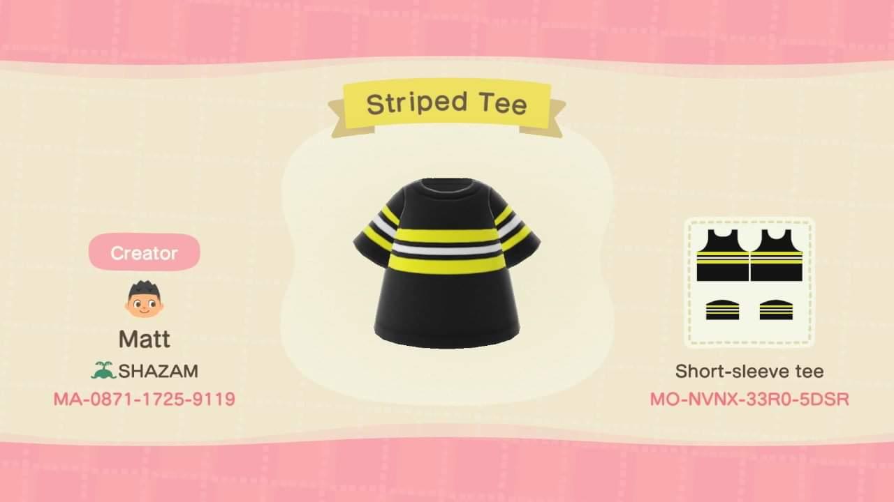 Animal Crossing Design Code: MO-NVNX-33R0-5DSR Striped Tee