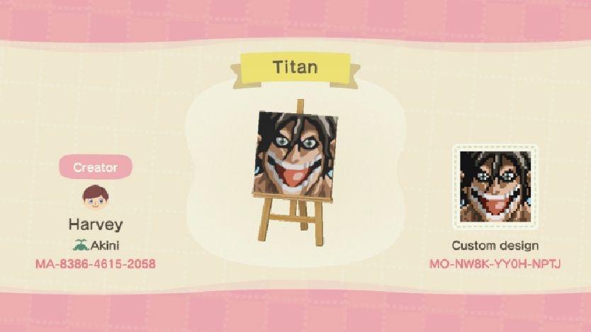 Animal Crossing Design Code: MO-NW8K-YY0H-NPTJ Titan