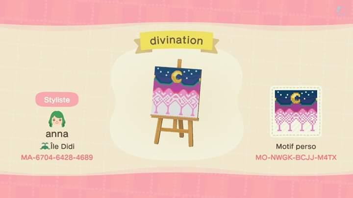 Animal Crossing Design Code: MO-NWGK-BCJJ-M4TX Divination
