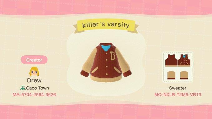 Animal Crossing Design Code: MO-NXLR-T2M5-VR13 Killer&#39;s varsity