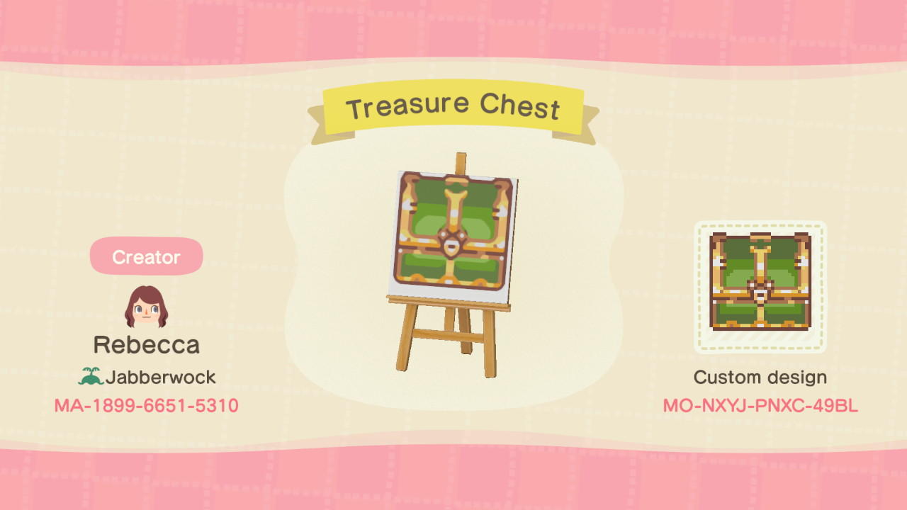 Animal Crossing Design Code: MO-NXYJ-PNXC-49BL Secret of Mana Chest