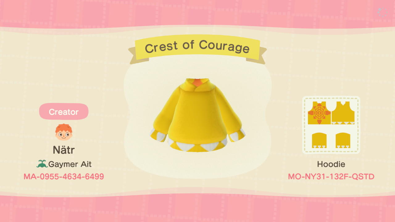 Animal Crossing Design Code: MO-NY31-132F-QSTD Crest of Courage