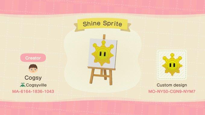 Animal Crossing Design Code: MO-NY50-CGN9-NYM7 Shine Sprite