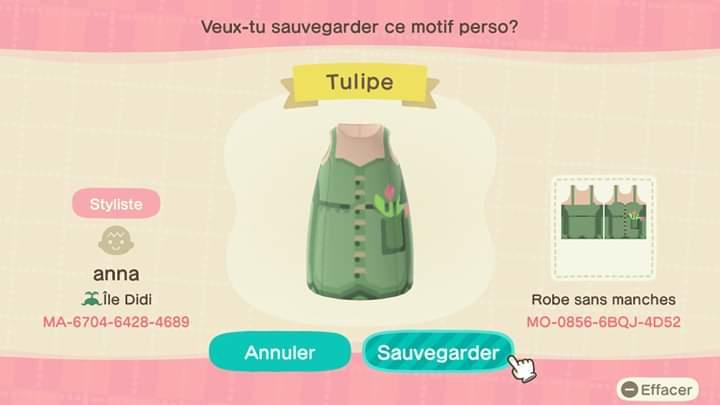 Animal Crossing Design Code: MO-O856-6BQJ-4D52 Tulipe