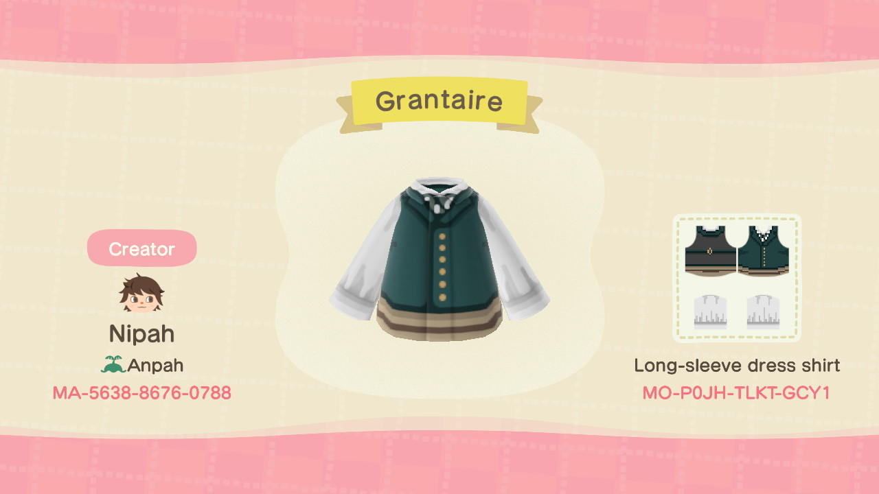 Animal Crossing Design Code: MO-P0JH-TLKT-GCY1 Grantaire