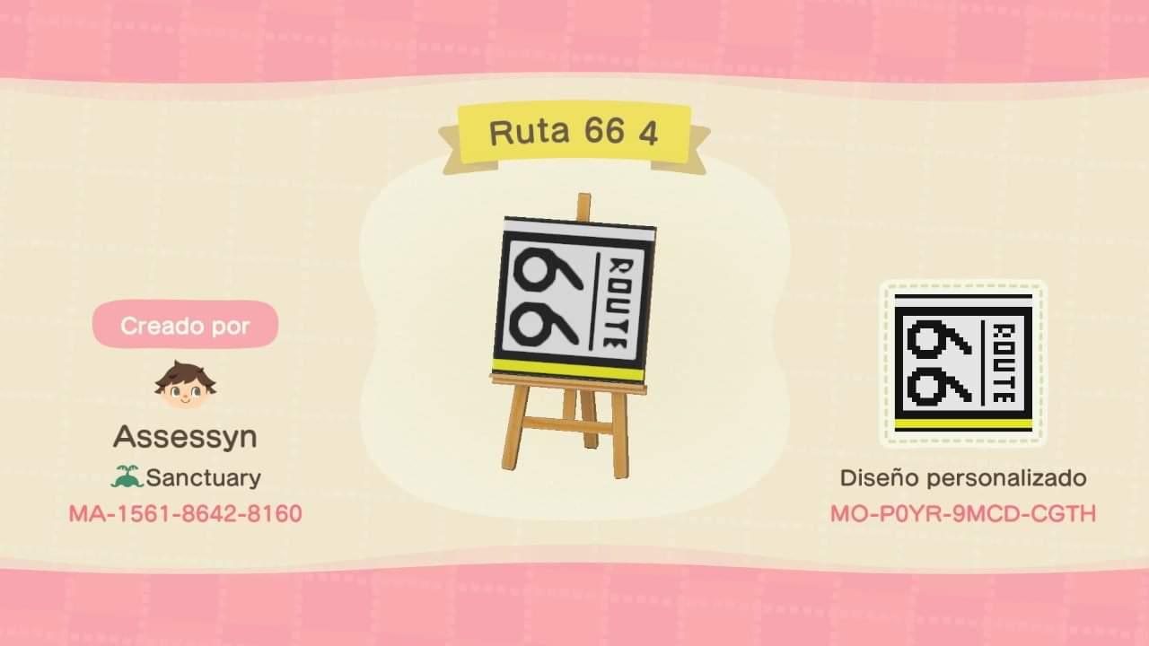 Animal Crossing Design Code: MO-P0YR-9MCD-CGTH Route 66 (4)