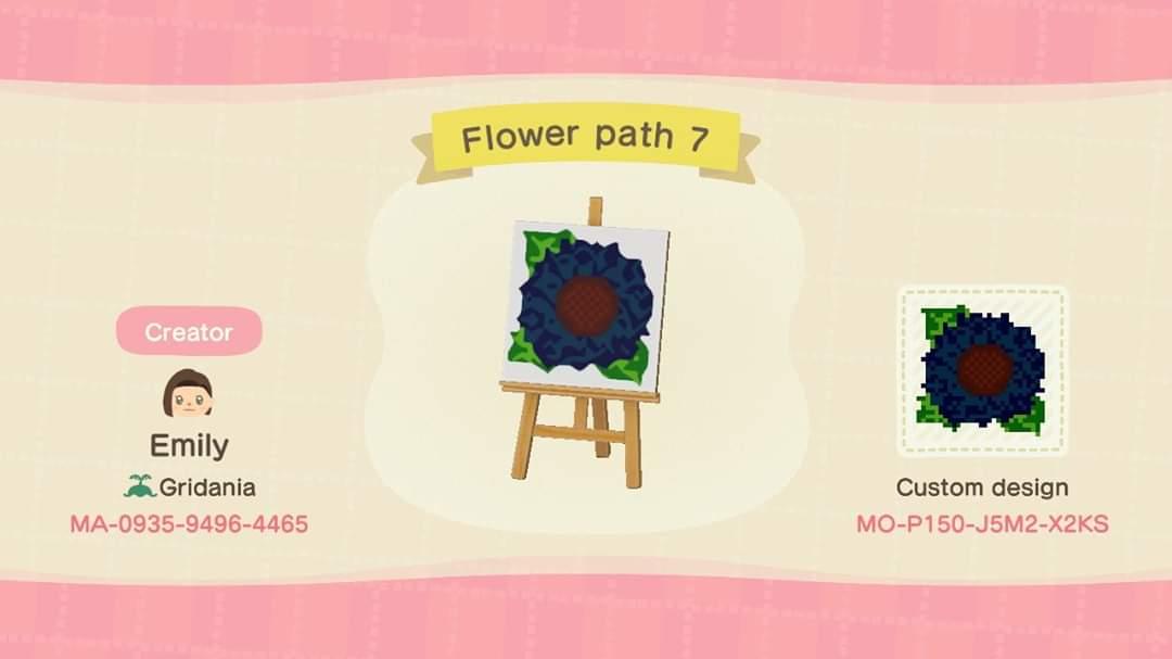 Animal Crossing Design Code: MO-P150-J5M2-X2KS Flower Path 7