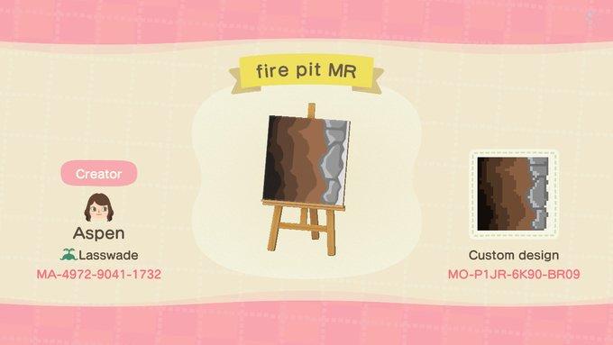 Animal Crossing Design Code: MO-P1JR-6K90-BR09 Fire Pit (MR)