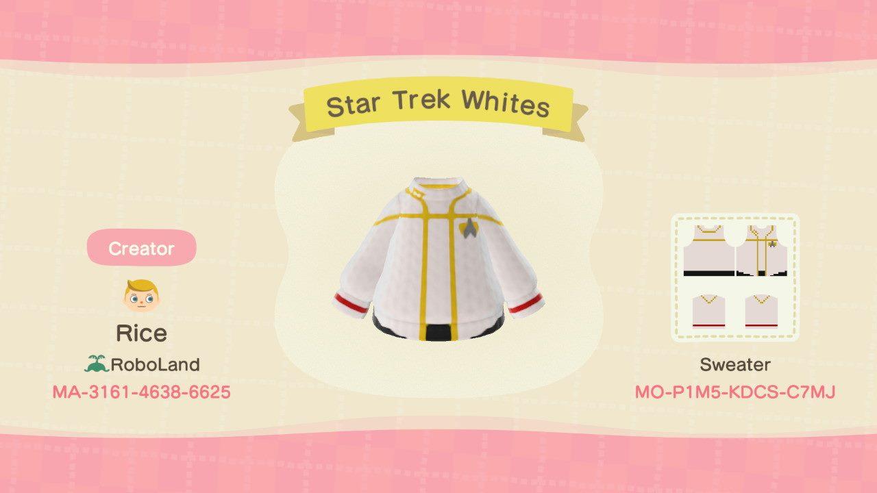 Animal Crossing Design Code: MO-P1M5-KDCS-C7MJ Star Trek Whites