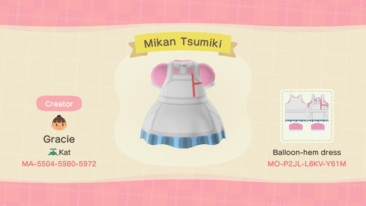 Animal Crossing Design Code: MO-P2JL-L8KV-Y61M Mikan Tsumiki