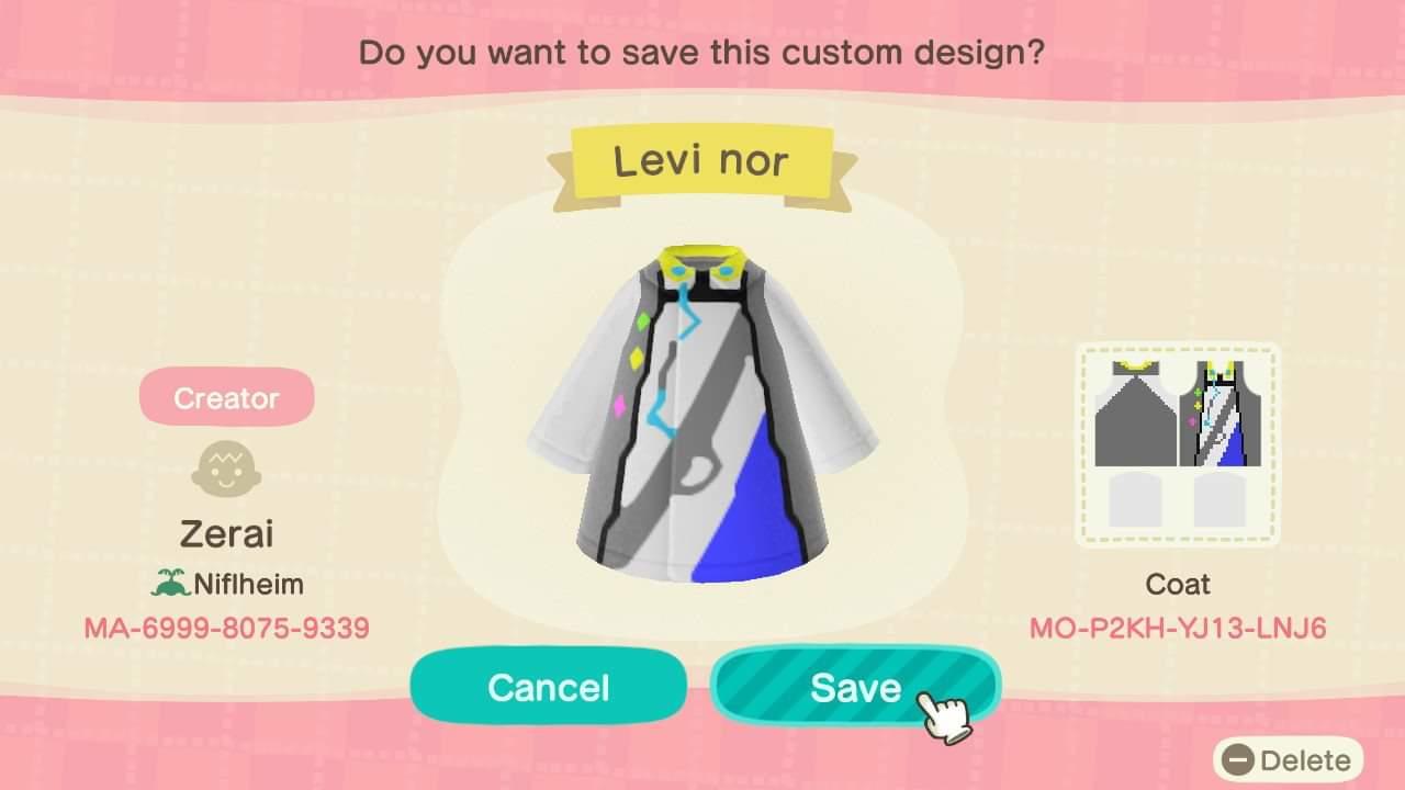 Animal Crossing Design Code: MO-P2KH-YJ13-LNJ6 Obey me Leviathan