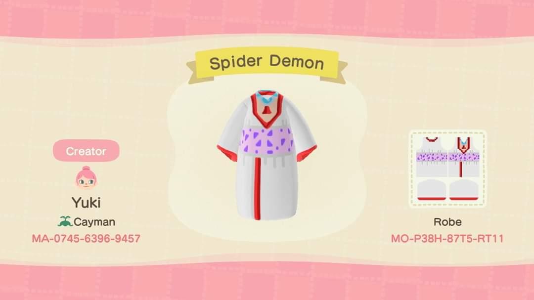Animal Crossing Design Code: MO-P38H-87T5-RT11 Spider Demon