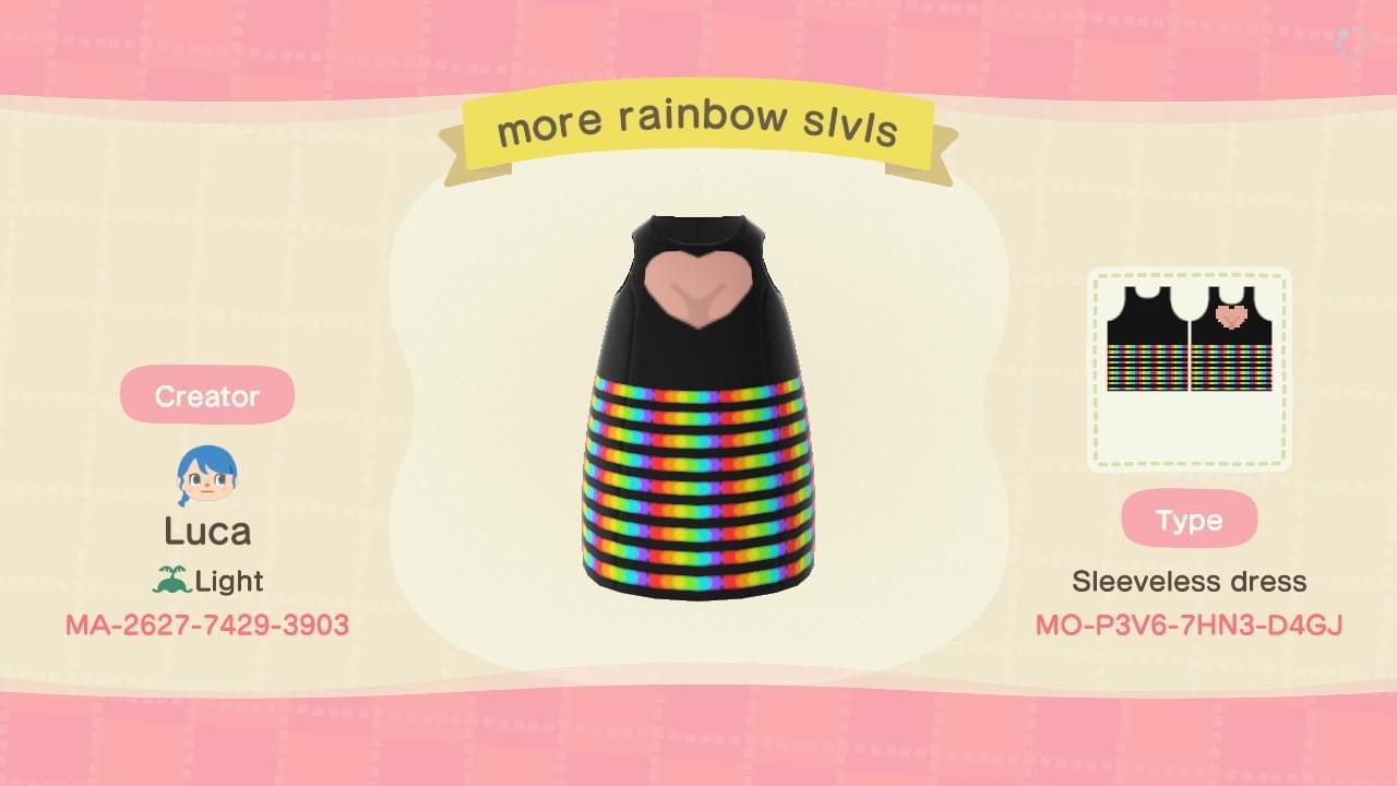 Animal Crossing Design Code: MO-P3V6-7HN3-D4GJ More rainbow slvls